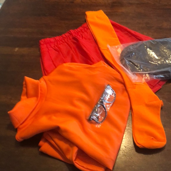 Velma Costume - Scooby-Doo Adult Size Small with wig /glasses/socks - Picture 3 of 14